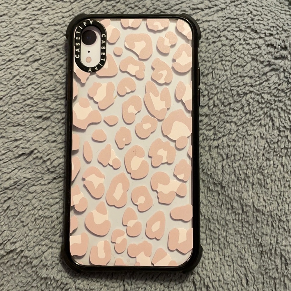 Casetify pink leopard print iPhone XR case
